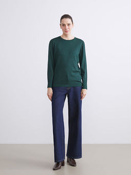 Bisiklet Yaka Ta?l? Kad?n Triko Kazak