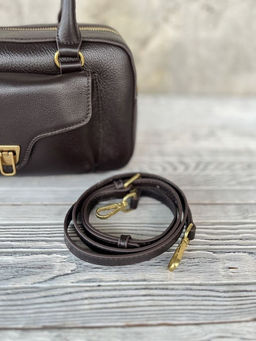 Женская кожаная сумка бочонок 3132 Кофе