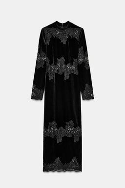 VELVET LACE DRESS - Zara фото 3