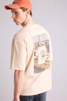 %100 Pamuk Boxy Fit S_rt Bask_l_ Ti__rt