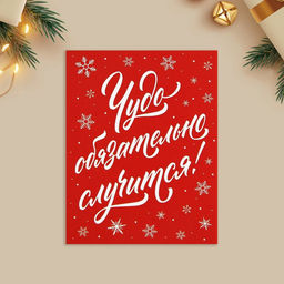 Цена за 20 шт. Открытка-мини новогодняя «Чудо обязательно случится!», 6×8 см
