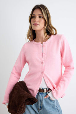 More Sustainable Pembe Bisiklet Yaka Basic Yumu_ak Triko H_rka TWOAW27HI00095