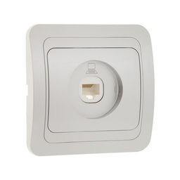 Розетка компьютерная Luazon Lighting «Орион», скрытая, IP20, одноместная, серебристая