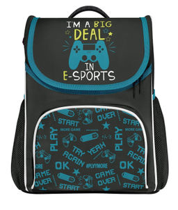 Рюкзак Creativiki ИГРЫ 11 л темно-серый 33х25х13 жесткий каркас, 1 отделение, молния, для ...