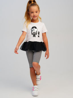 12522141 Комплект для девочек: брюки (легинсы укороченные), фуфайка (футболка) - Playtoday фото 6