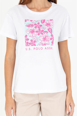 Женская белая футболка с круглым вырезом Неожиданная скидка в корзине - U.s. polo assn фото 6