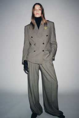 CHECK WOOL BLEND BLAZER ZW COLLECTION