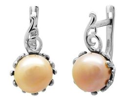 Серьги из серебра жемчуг, см037р