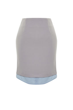 TRENDYOLMILLA Gri Etek Ucu Detayl? Mini Boy Dokuma Etek TWOSS24ET00092
