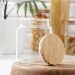 Банка стеклянная для сыпучих продуктов с бамбуковой крышкой Magistro Эко, 650 мл, 1012,5 см фото 2