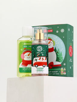 Подарочный набор новогодний Снеговичок, гель для душа 100 мл и мист для тела, URAL LAB