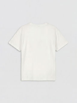 Bisiklet Yaka Bask?l? K?z ?ocuk Ti??rt