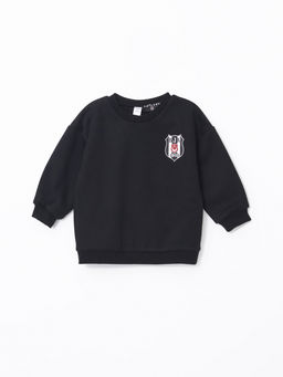 Bisiklet Yaka Be?ikta? Bask?l? Erkek ?ocuk Sweatshirt