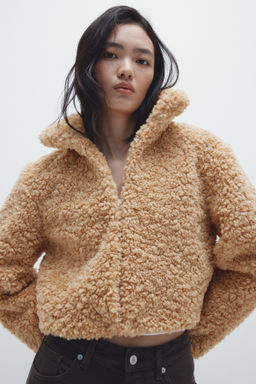 Chaqueta cropped de borreguito - H&m фото 2