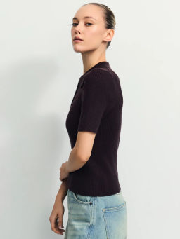 Джемпер в рубчик с молнией / Zarina фото 4