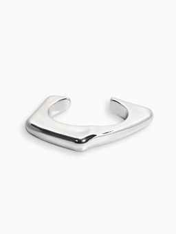 Браслет манжета «Уголки», d=10 см, цвет серебро