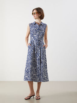 Regular Fit Desenli G?mlek Elbise