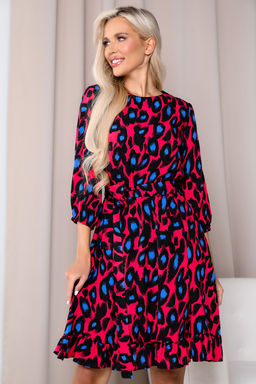 Платье Open Style 6094 фуксия/голубой