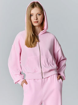 Толстовка женская розовая на молнии