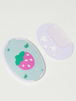 Зеркало складное «Клубника», с расчёской, 6.5×9.5 см