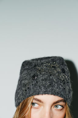 EMBROIDERED BEANIE WITH BEADS - Zara фото 2