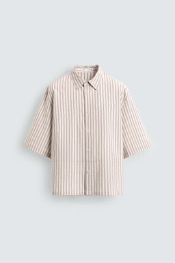 CAMISA RELAXED FIT RAYAS / Crudo - Zara фото 7