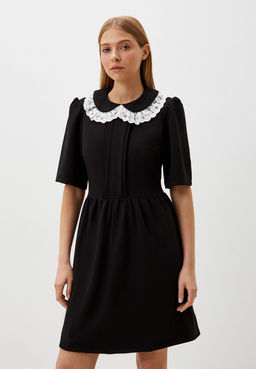 Черное платье-мини с воротником «Питер Пэн» - Incity фото 8