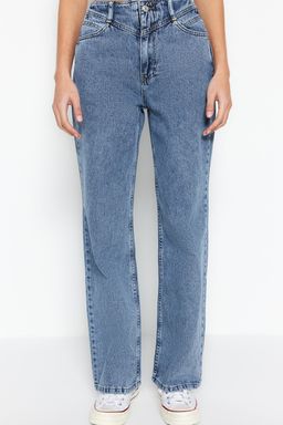Siyah Yuksek Bel Wide Leg Jeans TWOSS21JE0385 - Trendyolmilla фото 9