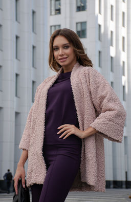 Блузка из трикотажа темно-пурпурный - Donna saggia фото 2