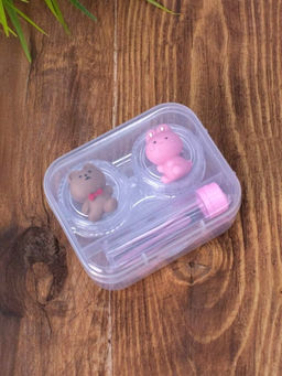 Контейнер для линз "Duble bear-hare", pink