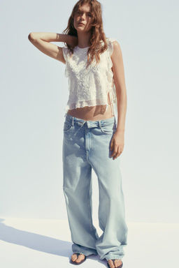 TRF FOLDED HIGH-WAIST JEANS