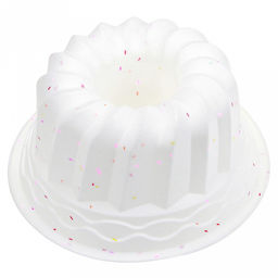 "Конфетти" Форма силиконовая для выпекания "Кекс" д23,5см h10,5см, цвет - белый (Китай)