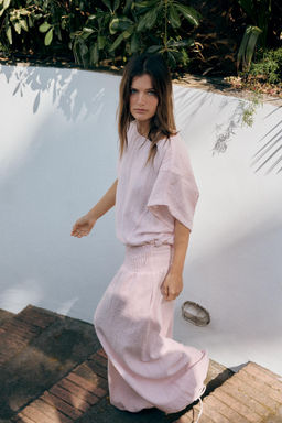 CAMISA CAPA BAJO AJUSTABLE / Rosa claro