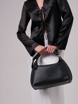 Сумка кожаная на плечо черная