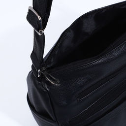 Сумка-мешок на молнии, цвет чёрный - Simaland фото 6