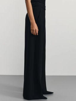 Прямые брюки на шнурке с вискозой в составе / Zarina фото 3