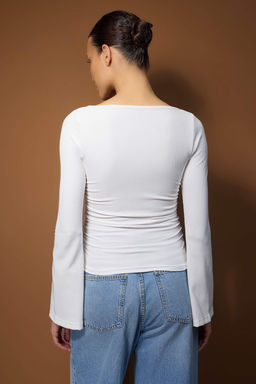 Siyah-Ekru Fitted/Vucuda Oturan 2li Paket Orme Bluz TWOAW26BZ00350 - Trendyolmilla фото 7