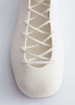 Bailarinas de piel con cordones - H&m фото 4