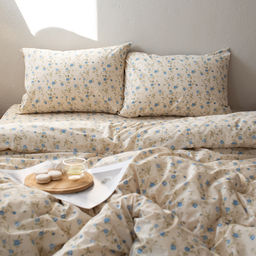 КПБ Чистый хлопок 1,5 спальный, наволочки 50х70, поплин, 100% хлопок, Гербариум ВБ Пододеяльник 146х215 с прорезью, простыня классическая 150х215 подшита с 4-х сторон, наволочки 50х70 с клапаном - 2 шт. - Традиция фото 55