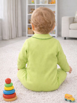 Комбинезон ясельный салатовый принт спецмашины