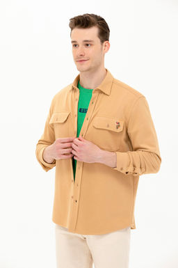 Мужская рубашка Camel с длинным рукавом - U.s. polo assn фото 3