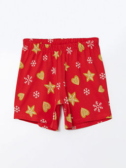 Beli Lastikli Bask?l? K?z ?ocuk Pijama ?ort