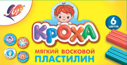 Пластилин восковой Луч КРОХА 6 цв. 90 г ассорти со стеком