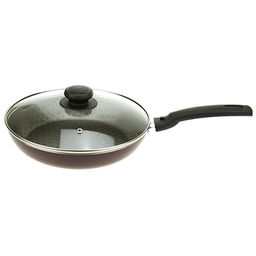 Lace Сковорода с антипригарным покрытием д24см Кружево, h4,5см, s0,2см, стеклянная крышка, съемная ручка (Россия)