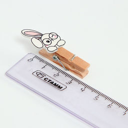 Цена за 2 шт. Прищепки декоративные с верёвкой для подвеса «Зайчики» набор 10 шт. — 1.5×12×14 см