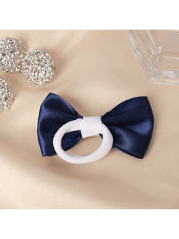 Цена за 6 шт. Бант для волос на резинке «Школьница», двойной, горох, 6.5 см, сине-белый