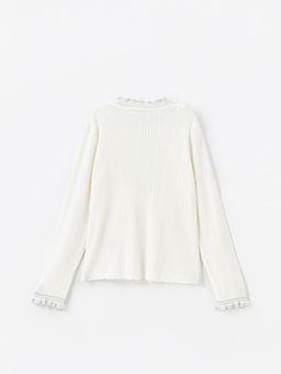 Dik Yaka Uzun Kollu K?z ?ocuk Triko Kazak - Waikiki фото 2