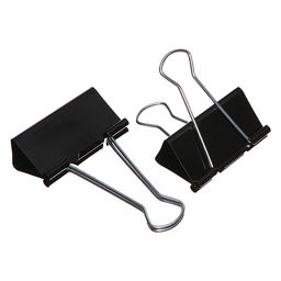 Набор зажимов для бумаг черных 41 мм 24 штук, в пластиковой тубе