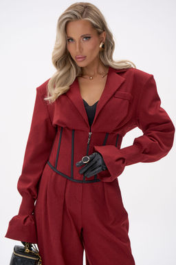 Пиджак  корсет Джуди (бордовый) - Эльза фото 4