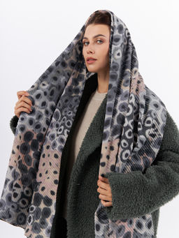 Большой, мягкий, тонкий и очень нежный двусторонний палантин с рисунком - Tantino фото 6